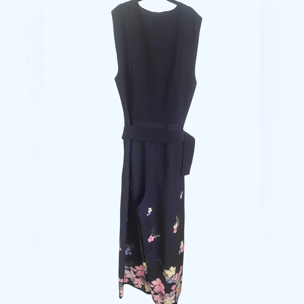 Ted Baker Cosetee Pergola Zip Front Jumpsuit Size 0 Women, Black Floral Cropped - Image 4