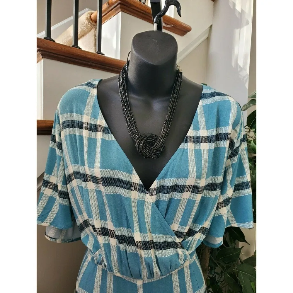 Wild Fable Women's Blue 100% Rayon V-Neck Short Sleeve Casual Jumpsuits Size 2XL - Image 2