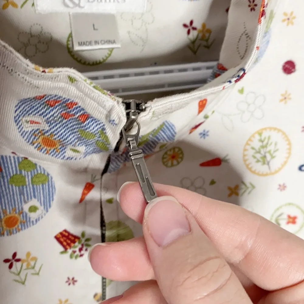 Vintage cottagecore garden theme rain jacket size M Green Size M - Image 7