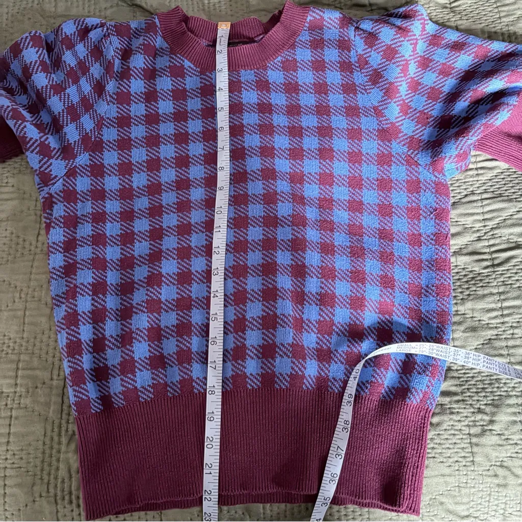 Ann Taylor Women’s Houndstooth Short Sleeve Small Sweater - Image 4