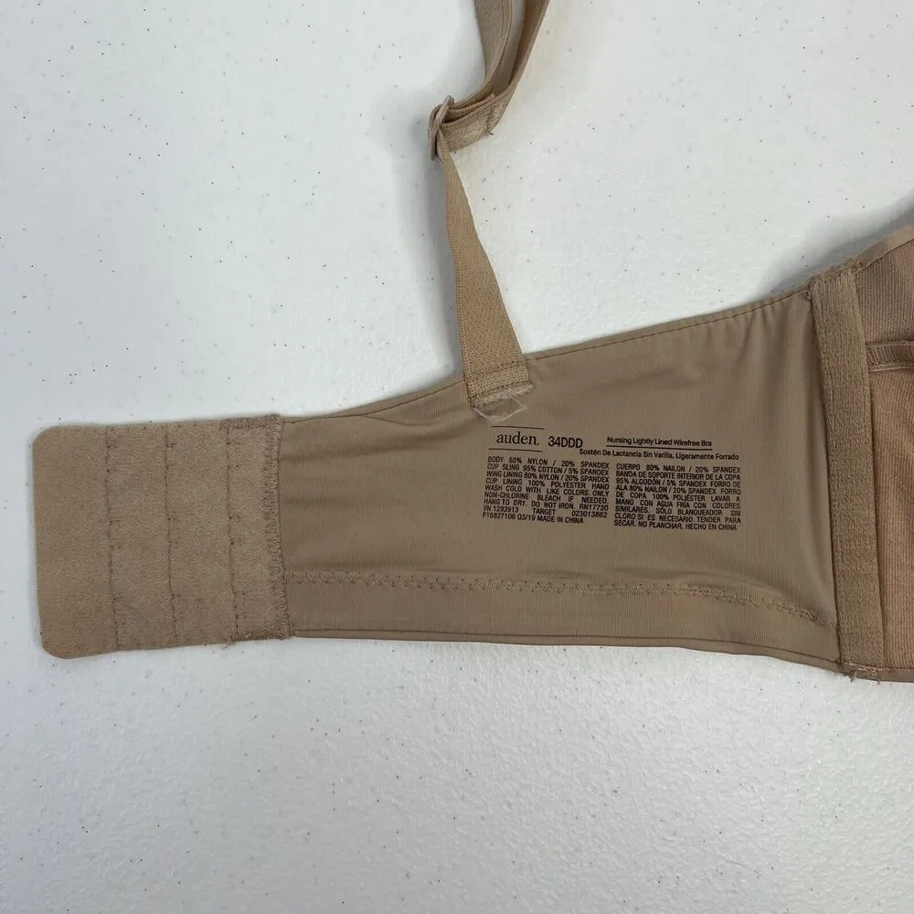Auden Size 34DDD Bra Nursing Lightly Lined Wirefree Wireless Adjustable Women’s Brown - Image 9