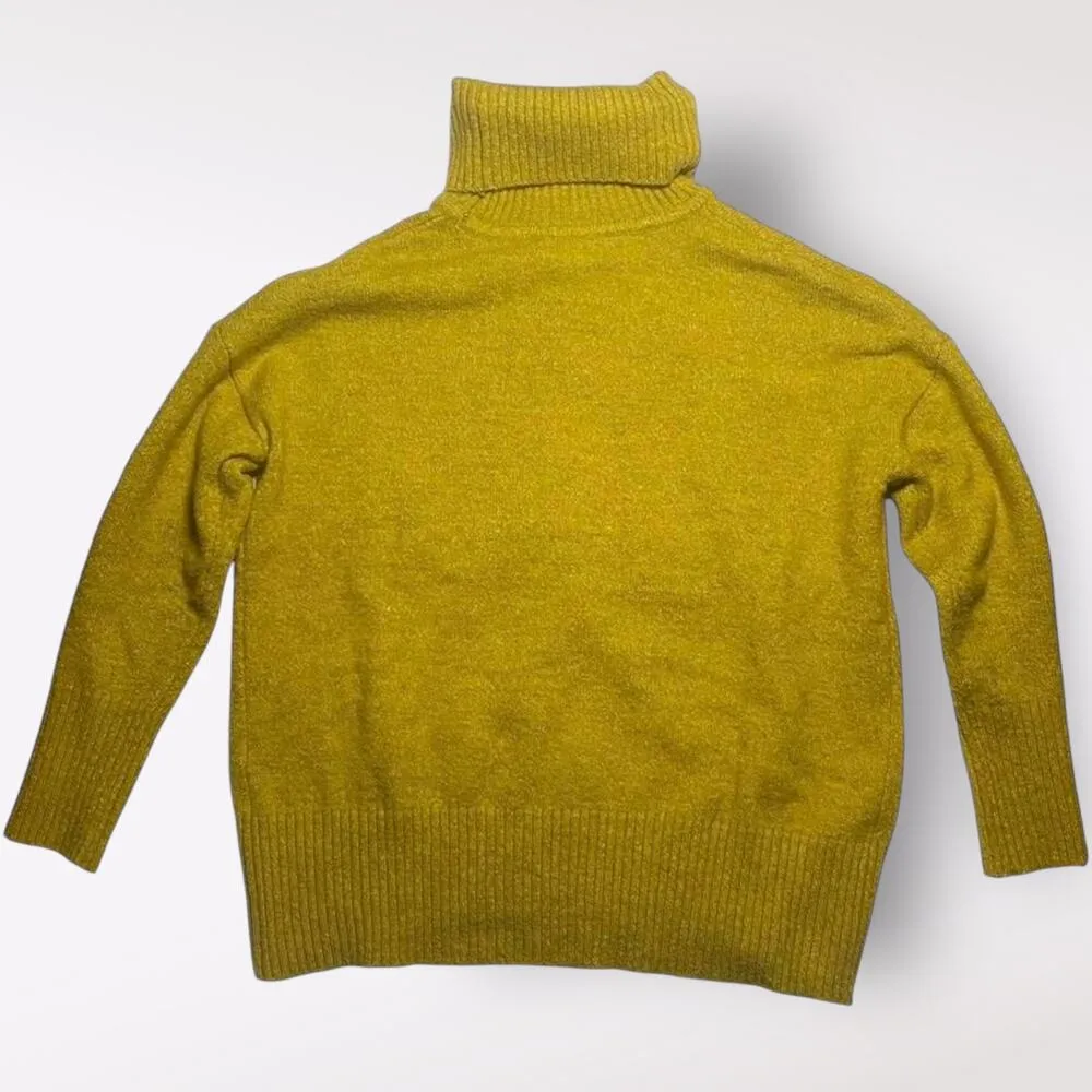 William Rast Alpaca Blend Mustard Yellow Turtleneck Sweater Size XS Soft Winter - Image 3