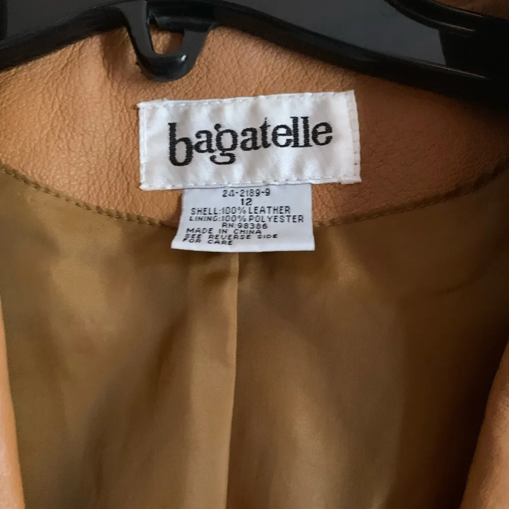 Bagatelle Vintage Brown Leather Jacket Coat Women Size 12 Fashion Clothing - Image 2