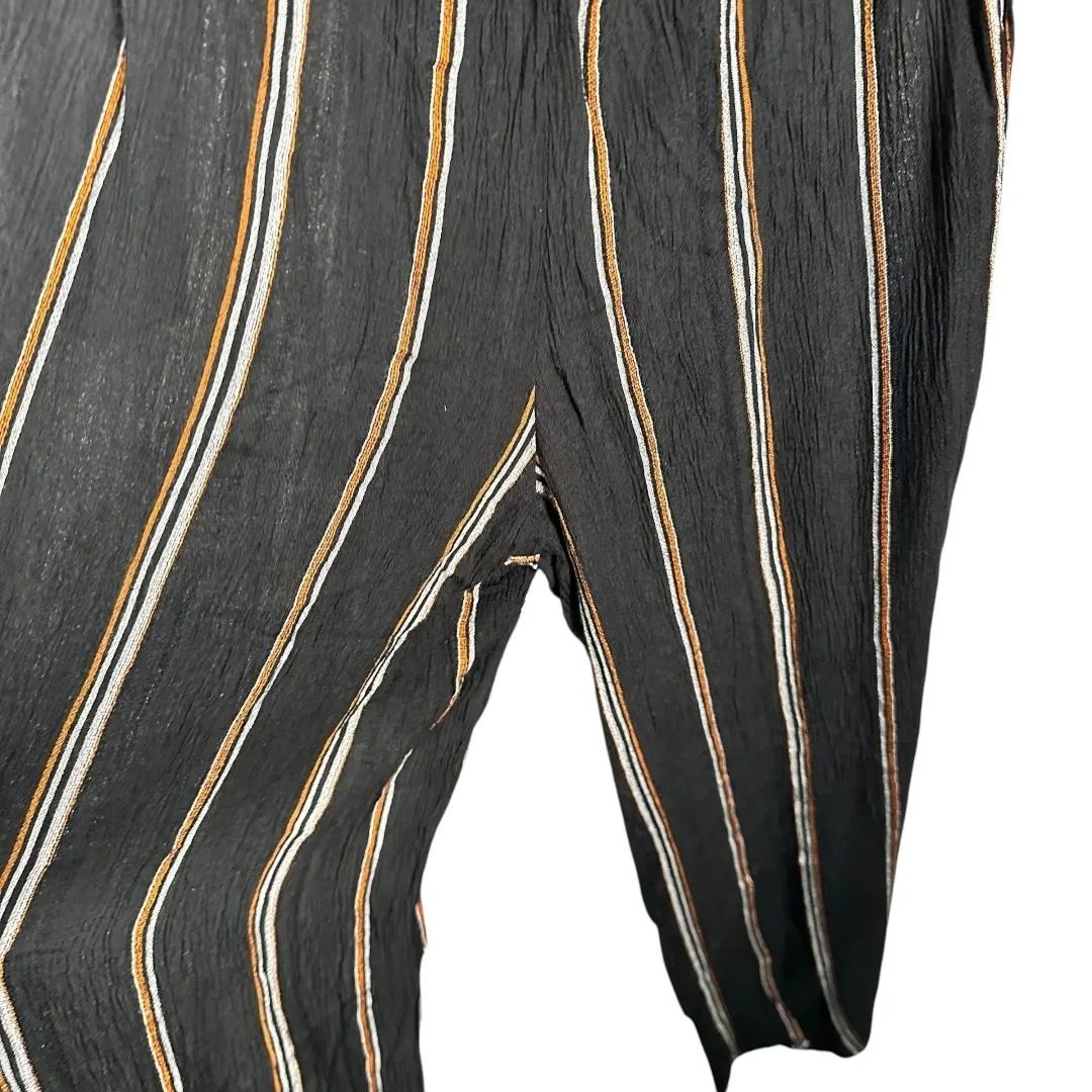 Elan Black With Brown & White Stripes Jumpsuit Medium - Image 5