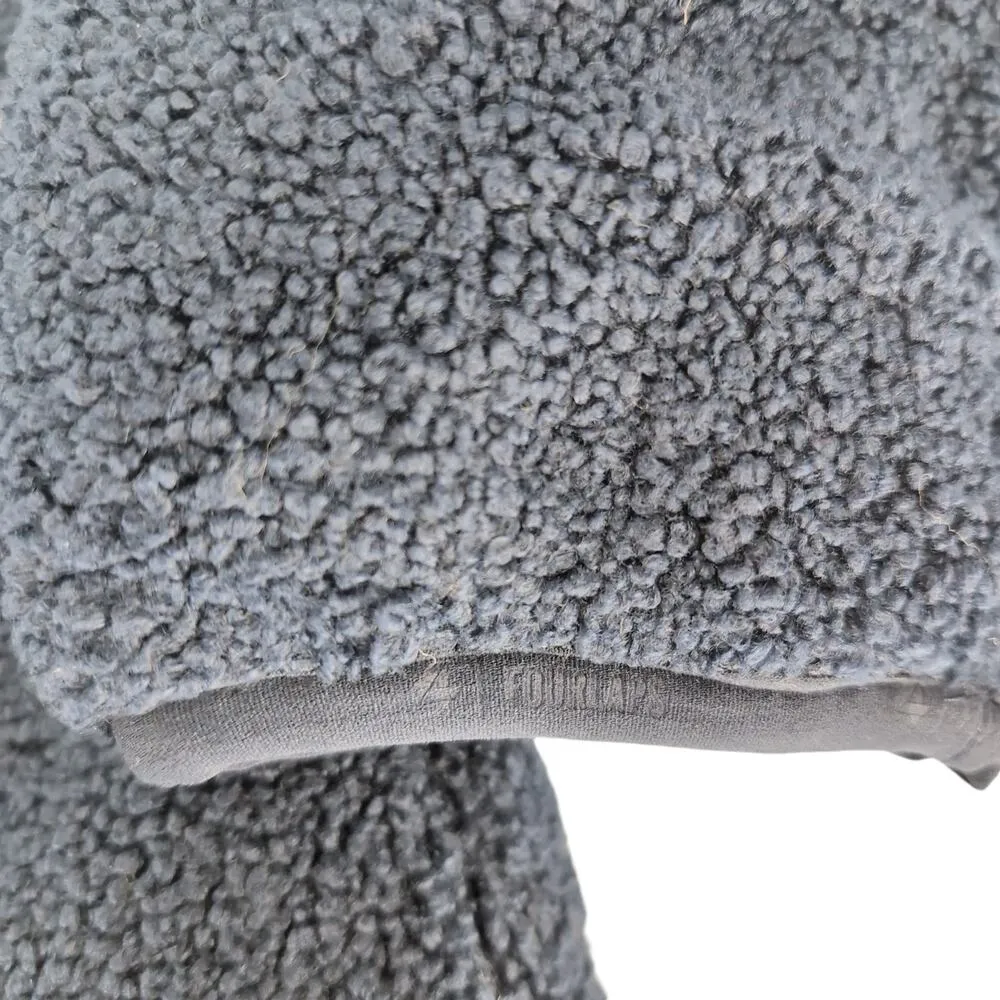 Fourlaps Polar Quilted Reversible Unisex Navy Blue Sherpa Jacket - Image 15