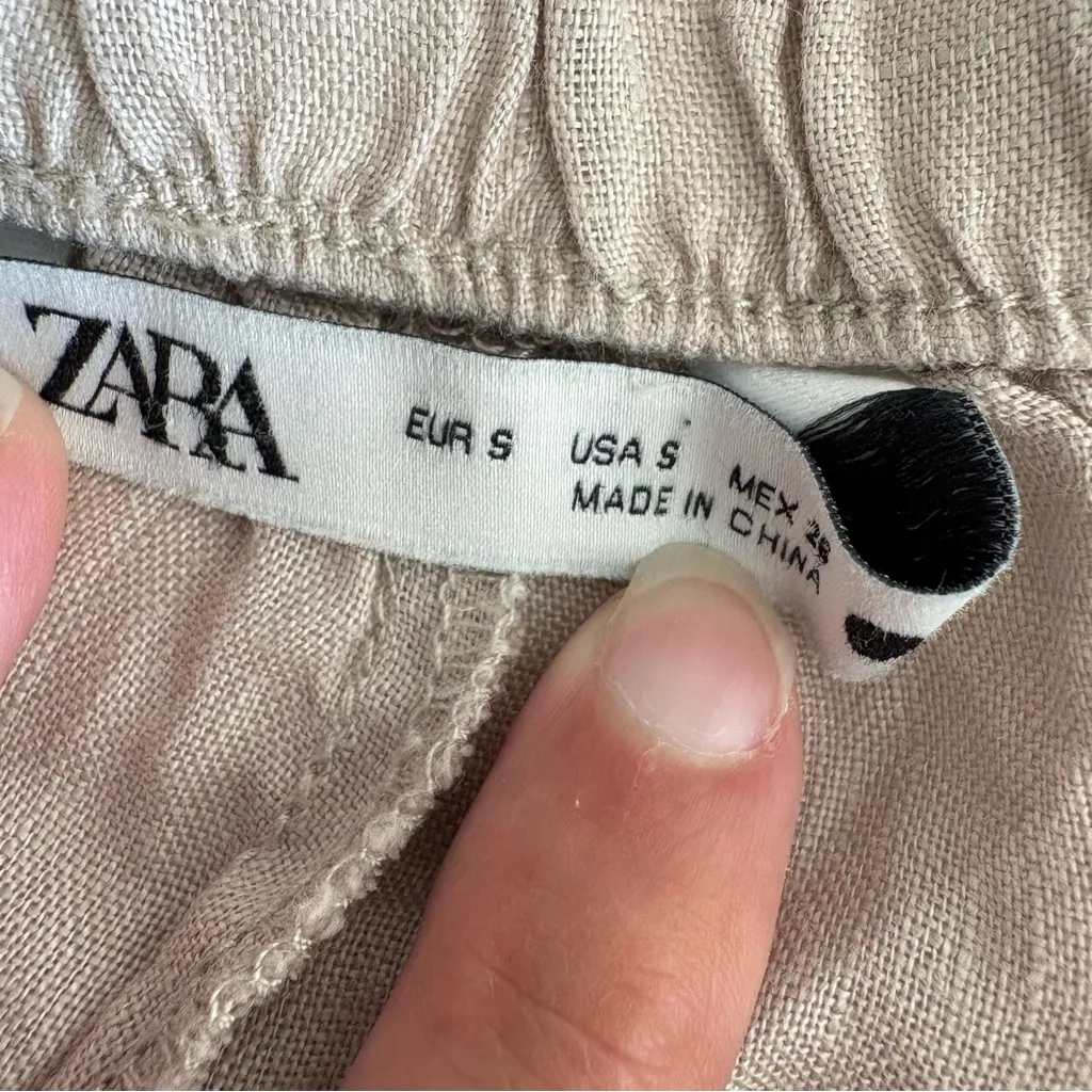 Zara linen pull on shorts size small - Image 10