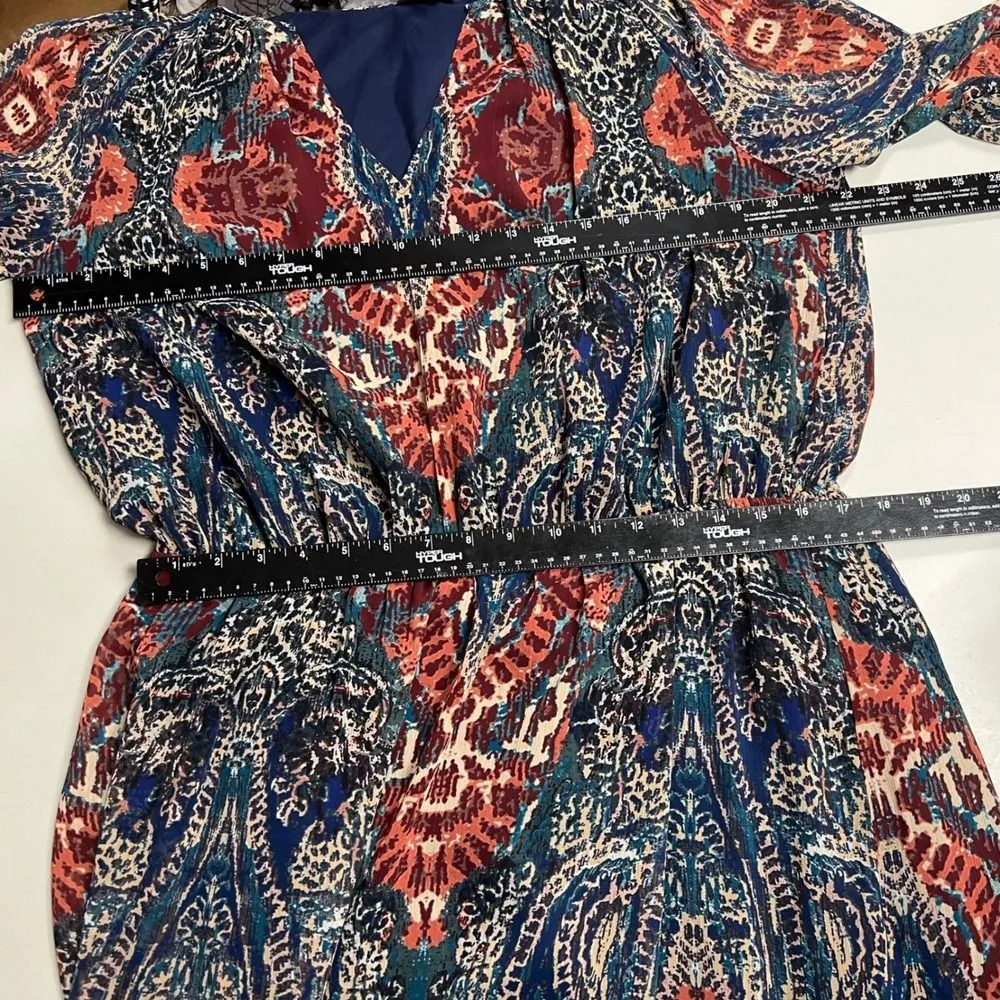 A.N.A Maxi Dress Paisley Print Long‎ Sleeve Boho Flowy Casual Multicolor XLT - Image 9