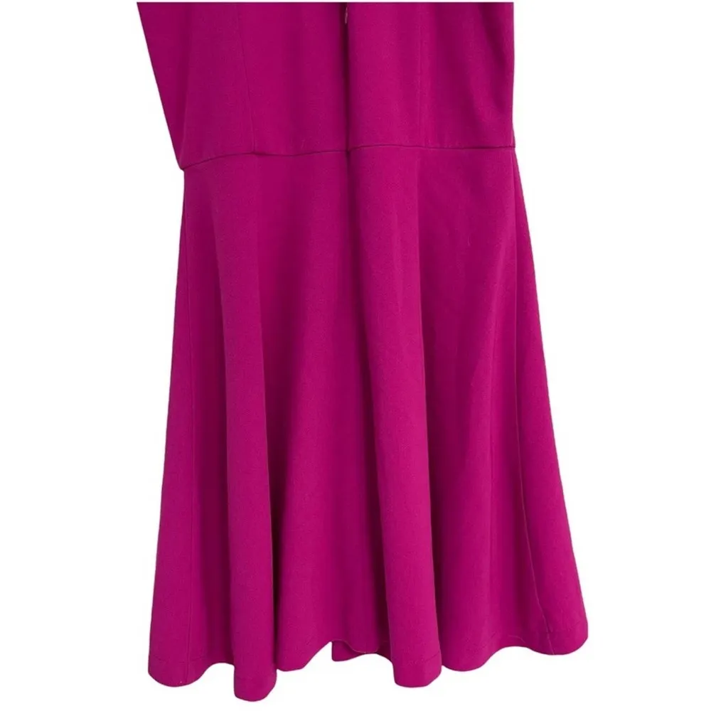 ADELYN RAE Dress Strappy Back Fit and Flare Magenta Cage Skater Back Size Small - Image 10