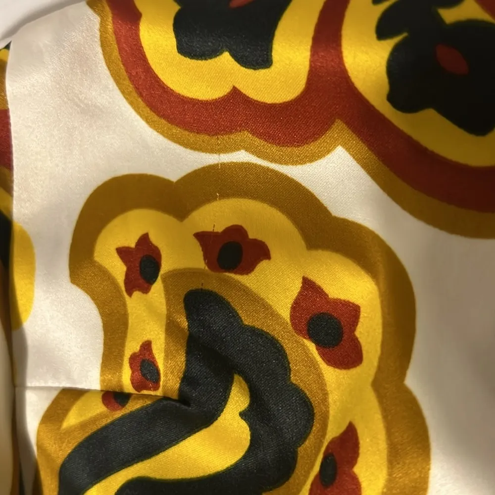 NWT Banana Republic Dress Womens 10 White Yellow Red Strapless Paisley Modest - Image 6