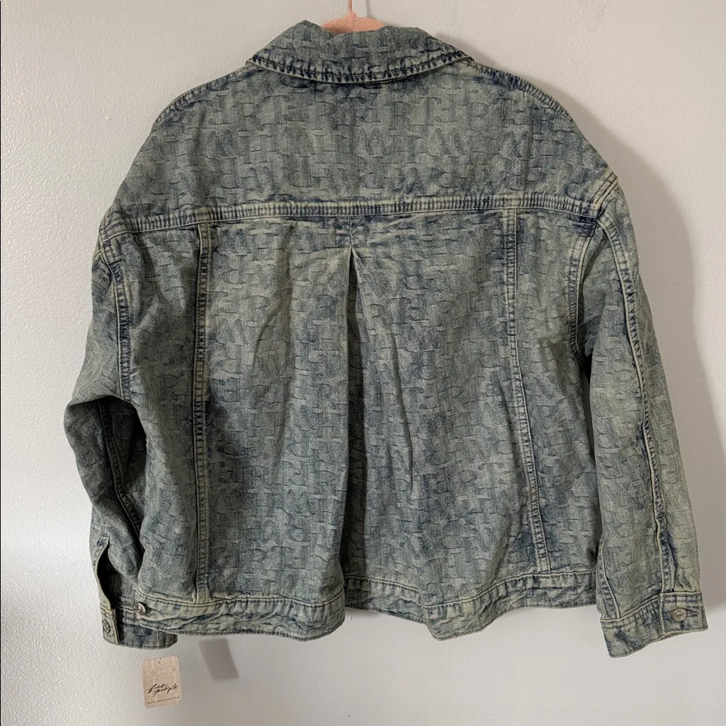 We The Free People Jacquard Letters
Denim Jacket Size Medium - Image 9
