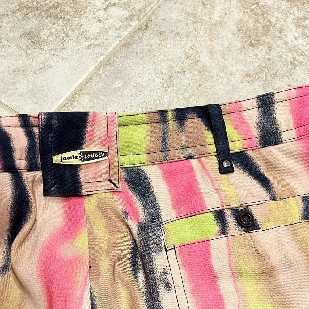 Jamie Sadock Knee Capri Pants Colorful Neon High Rise Pockets Stretch Athletic 6 Pink - Image 4