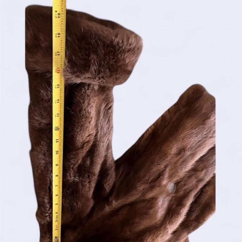 Mink Fur Coat size 8 Brown - Image 6