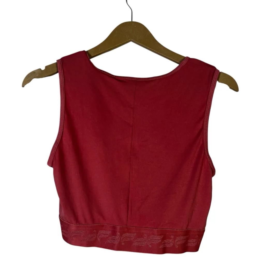 Fabletics Pia Powertouch Twist Front Crop Tank Womens M Pink Athletic Activewear - Image 4