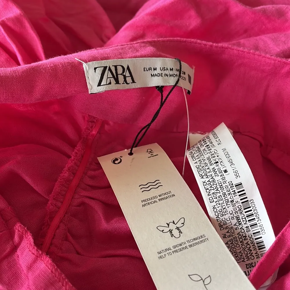 NWT ZARA DRAPED BEADED LINEN BLEND DRESS BLOGGERS FAV - Image 11