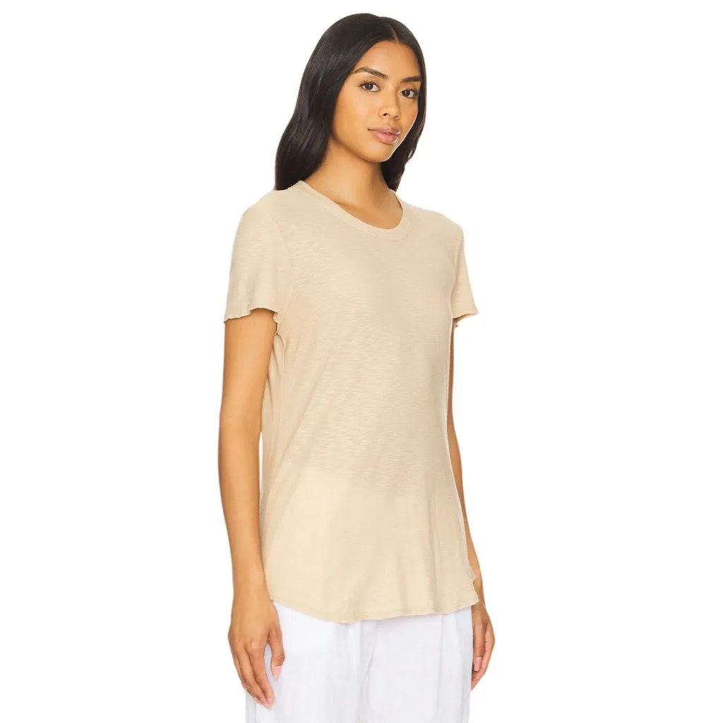 James Perse Sheer Slub Crew Neck Tee in Sand Dune Size 1 (XS/S) Womens - Image 3