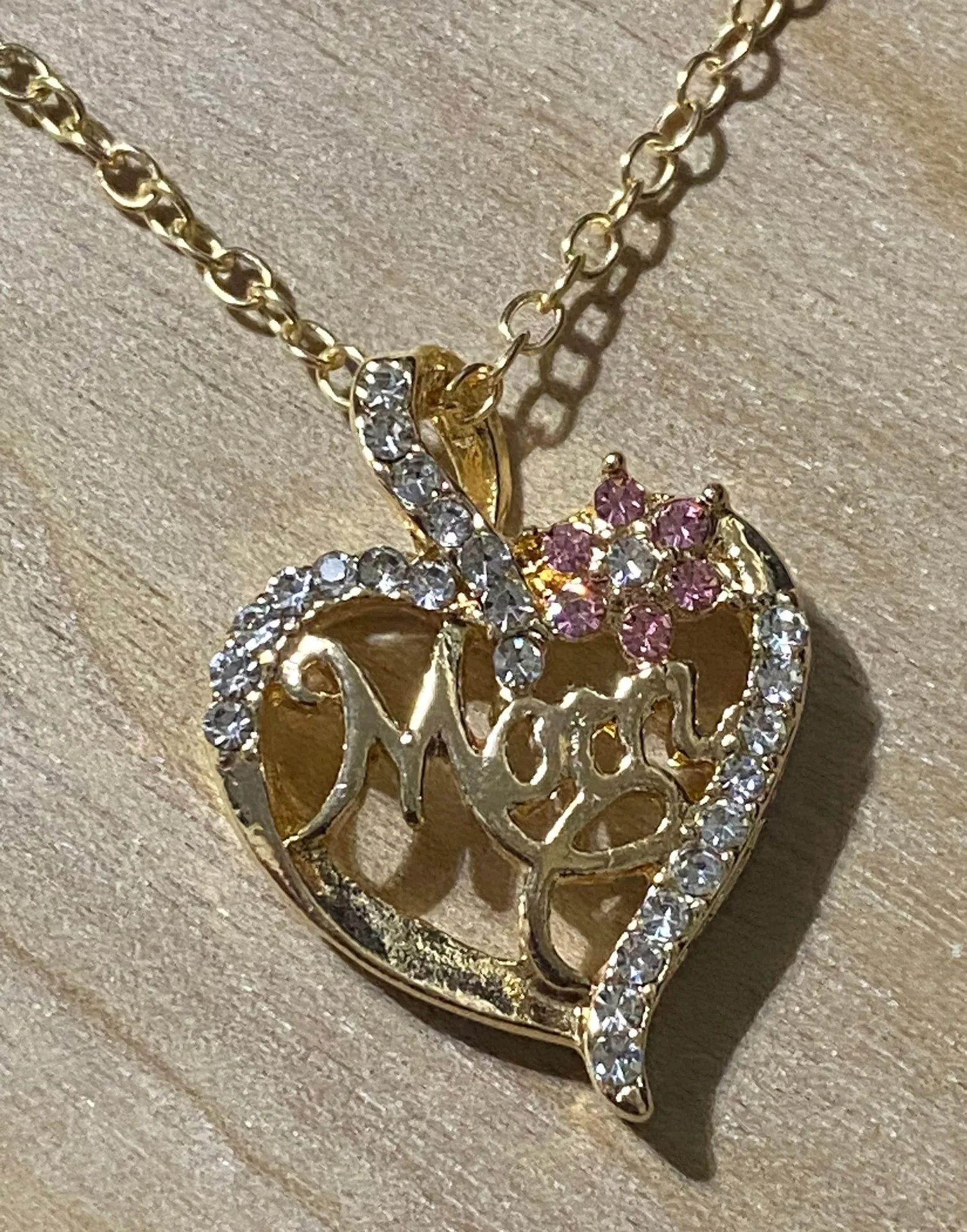 Mother's Day MOM Heart Pendant Cooper Necklace Women's Festival Gift New Gold - Image 5