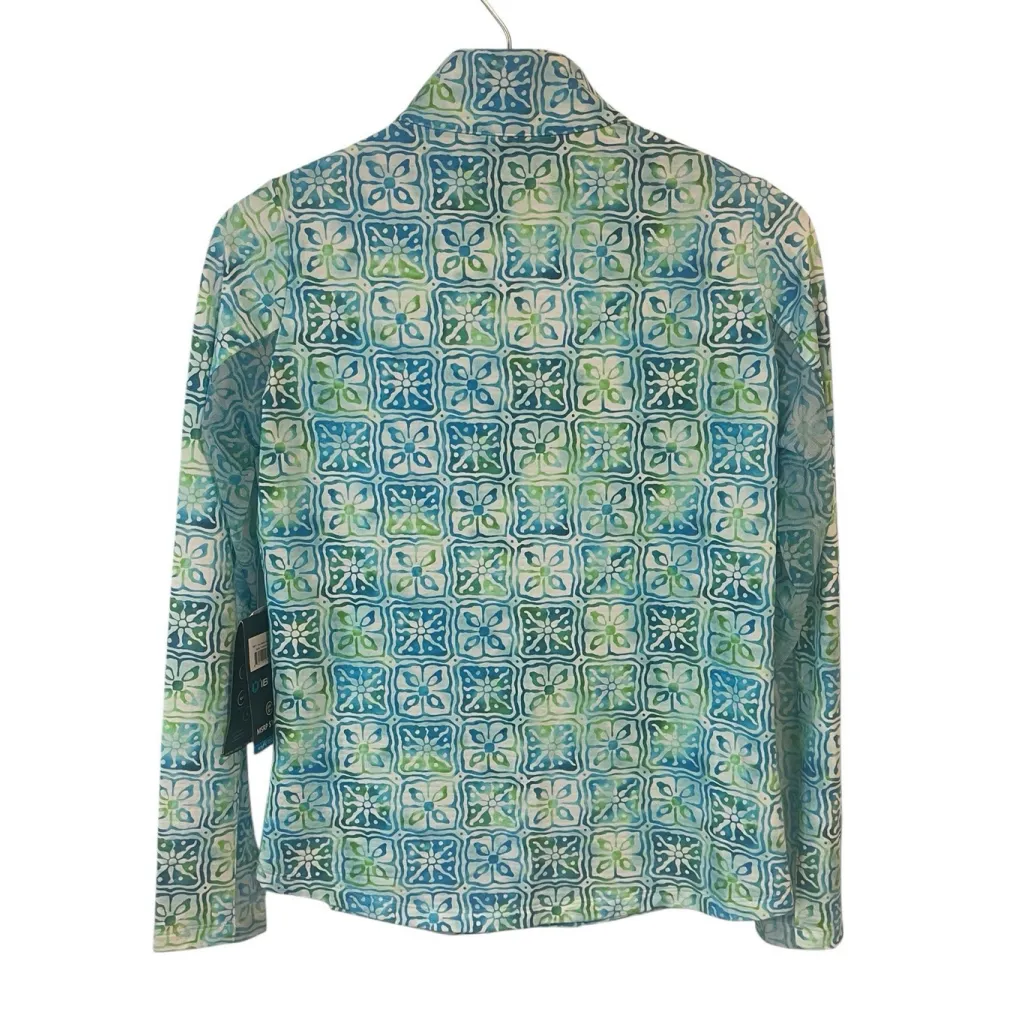 Ibkul Quarter Zip Shirt Womens Size XS Aqua Golf Activewear Long Sleeve UV NWT - Image 12