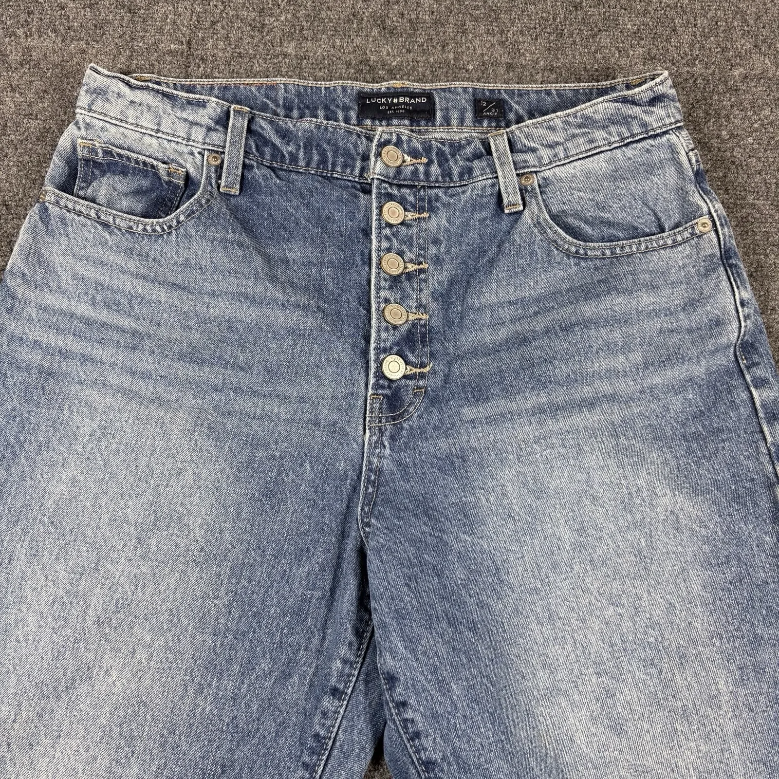 Lucky Brand Jeans Womens Drew Mom High Rise Taper Button Fly 12/31  32x26.5‎ - Image 3