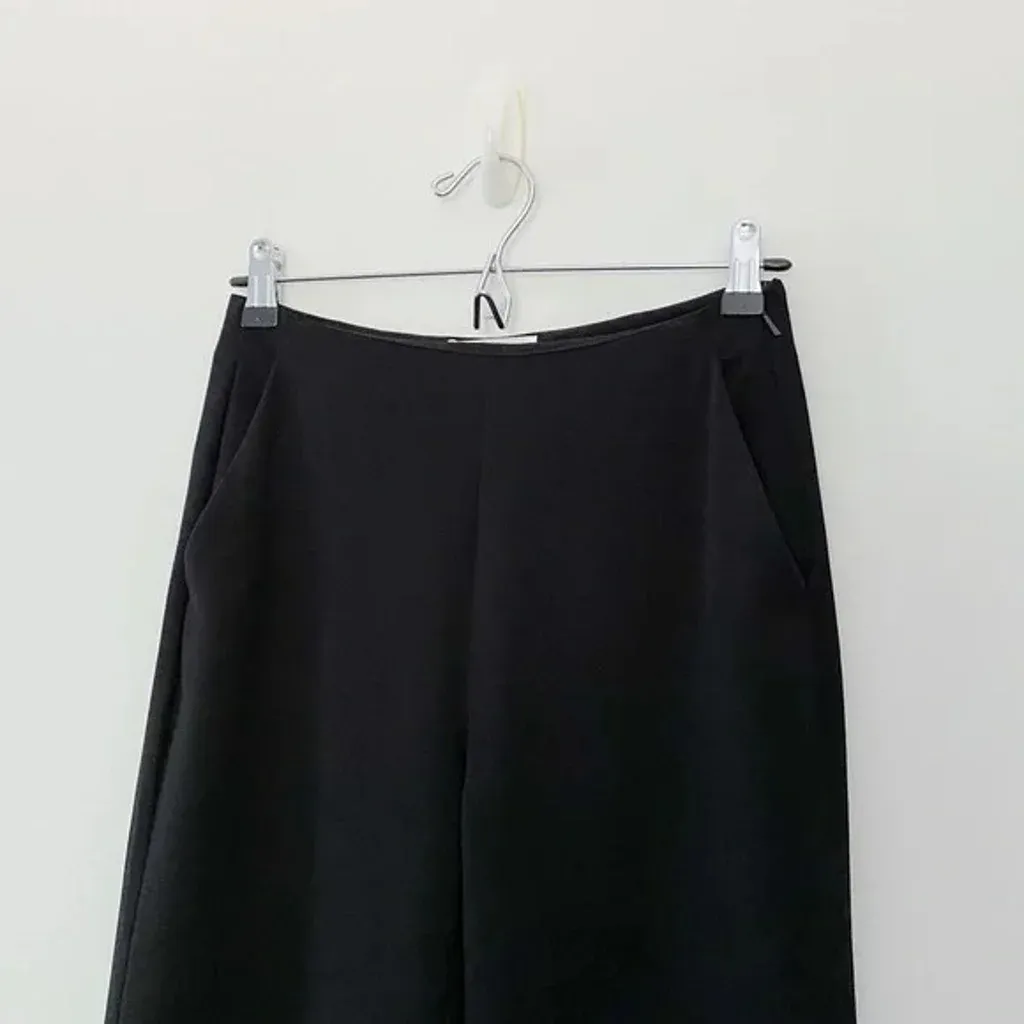 MNG Wide Leg Slit Hem Pants Black Size 1 Retail $80 - Image 9