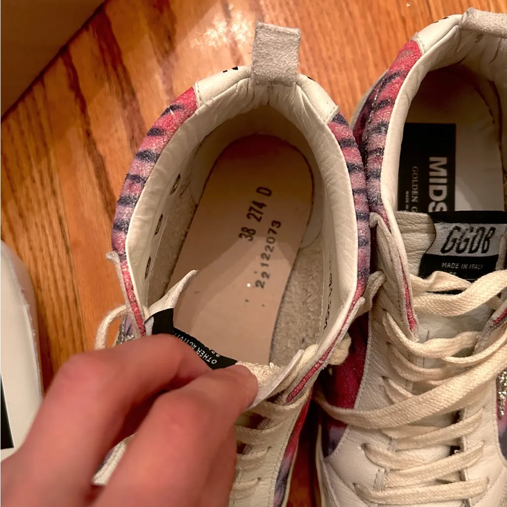 Golden Goose Midstar Tie Dye Suede Sneakers - Pink and White - Image 7