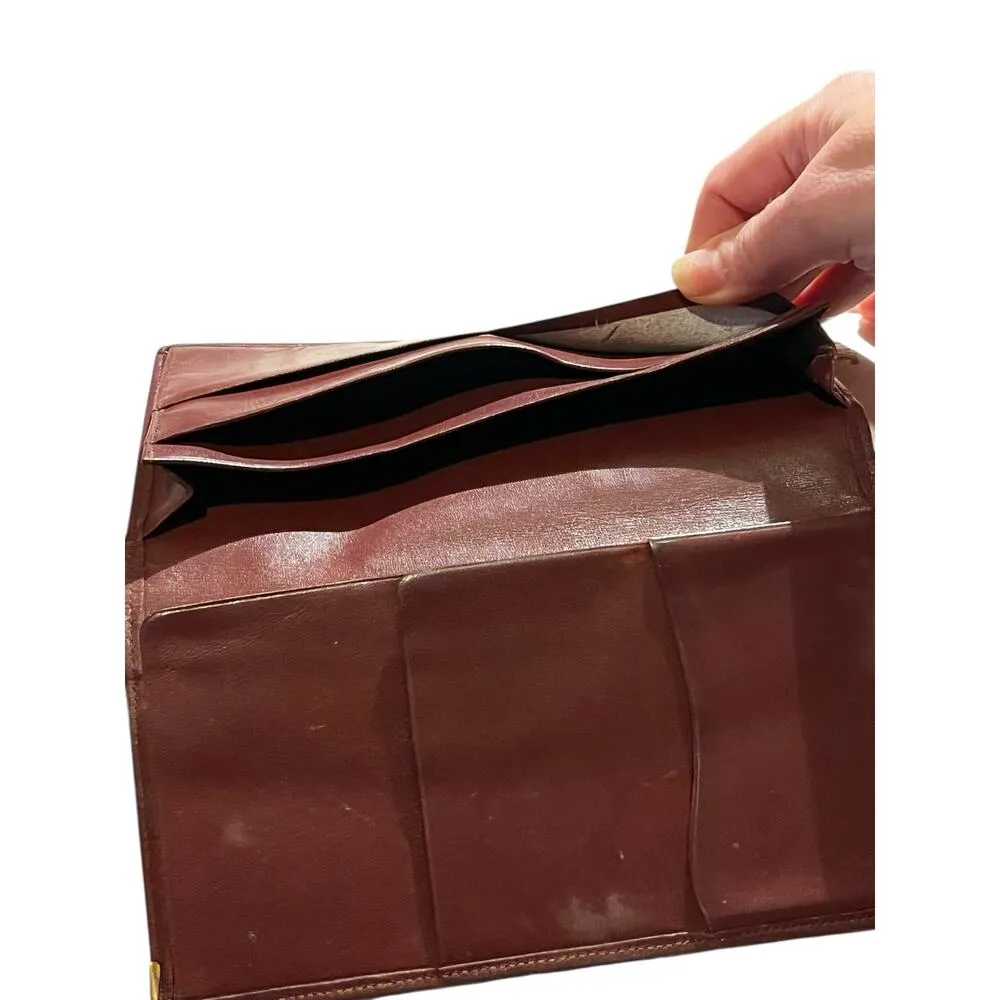 Cartier Burgundy  Long Leather Bifold Wallet - Image 9