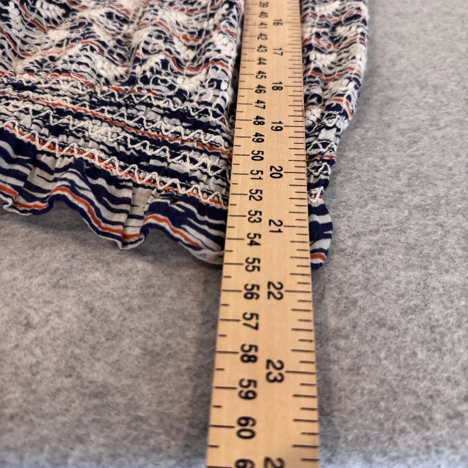 Tory Burch Nadia Peasant Top Womens 4 Blue White Orange Embroidered Tassels - Image 14