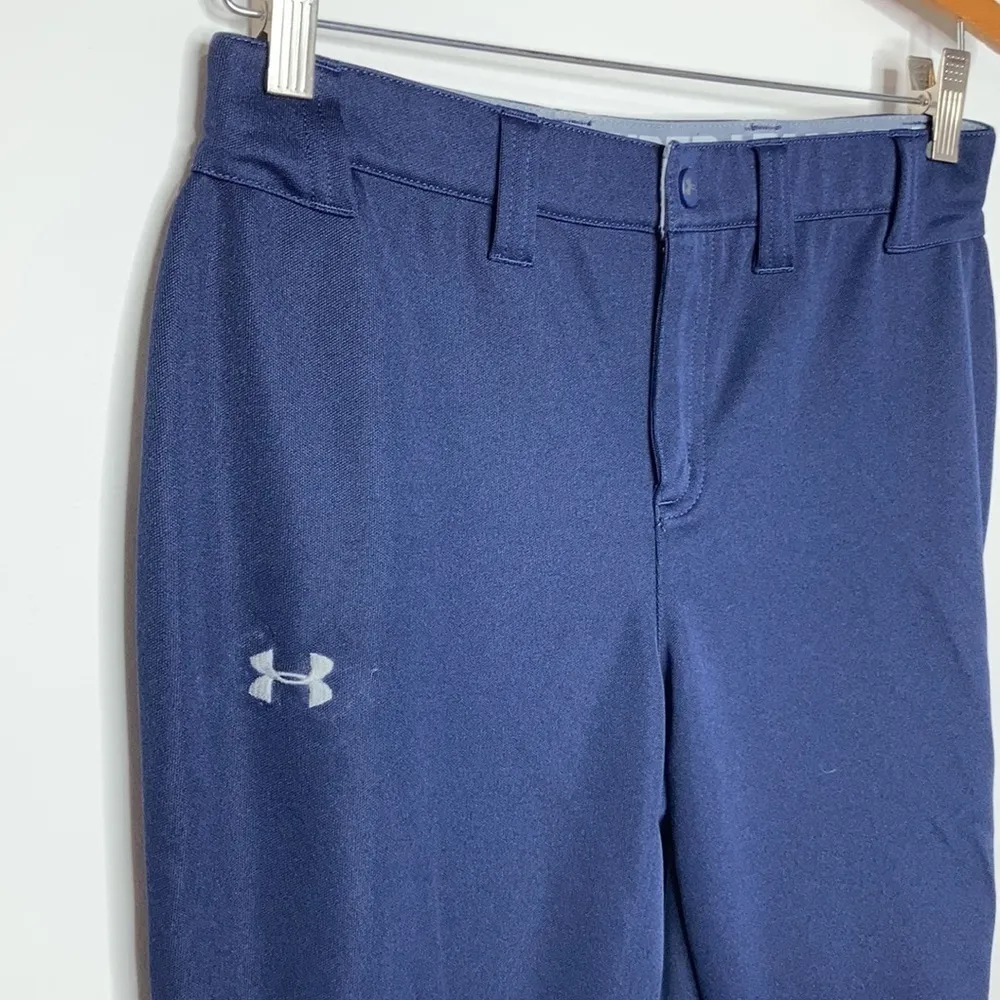Under Armour navy blue fitted softball pants‎ size small - Image 2
