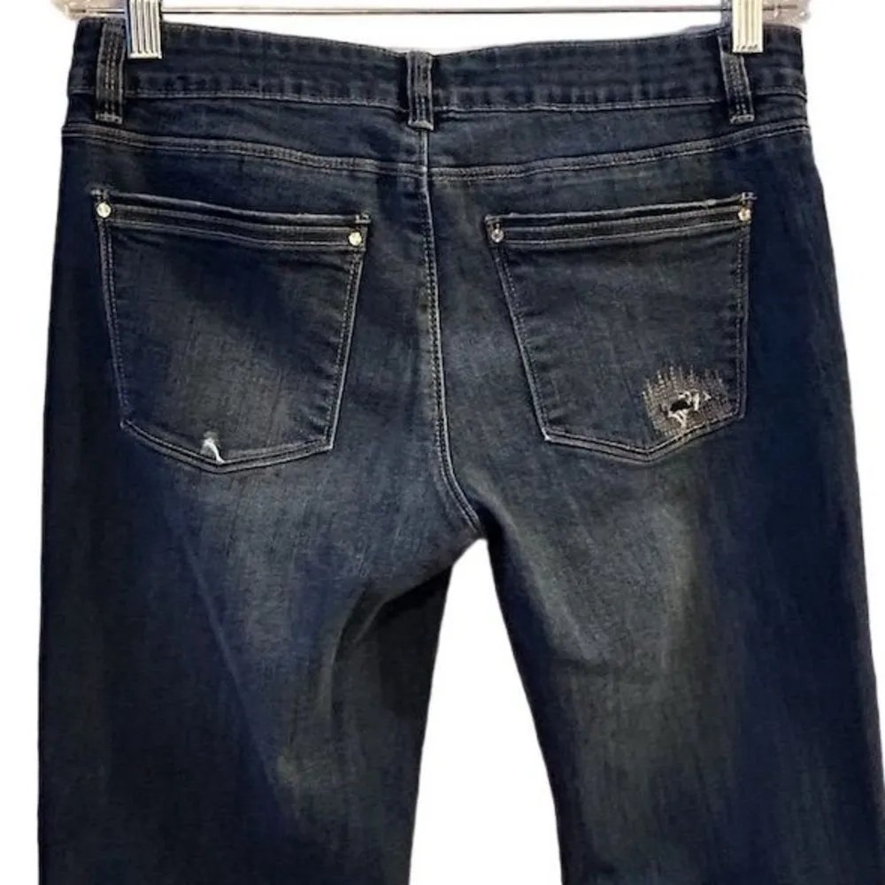 White House Black Market Women's Size 8 Blue Straight Crop Jeans - Image 9