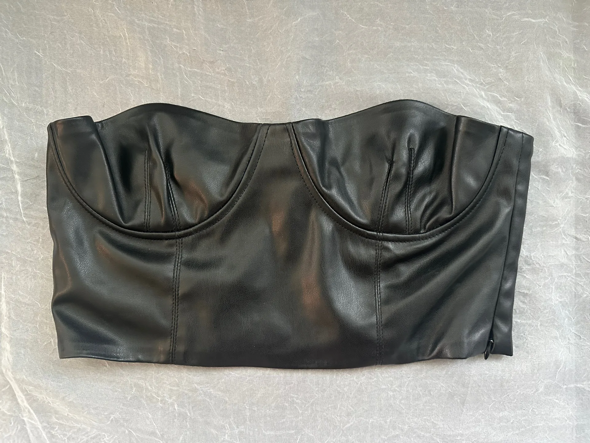 Billie Faux Leather Crop Top - Image 2