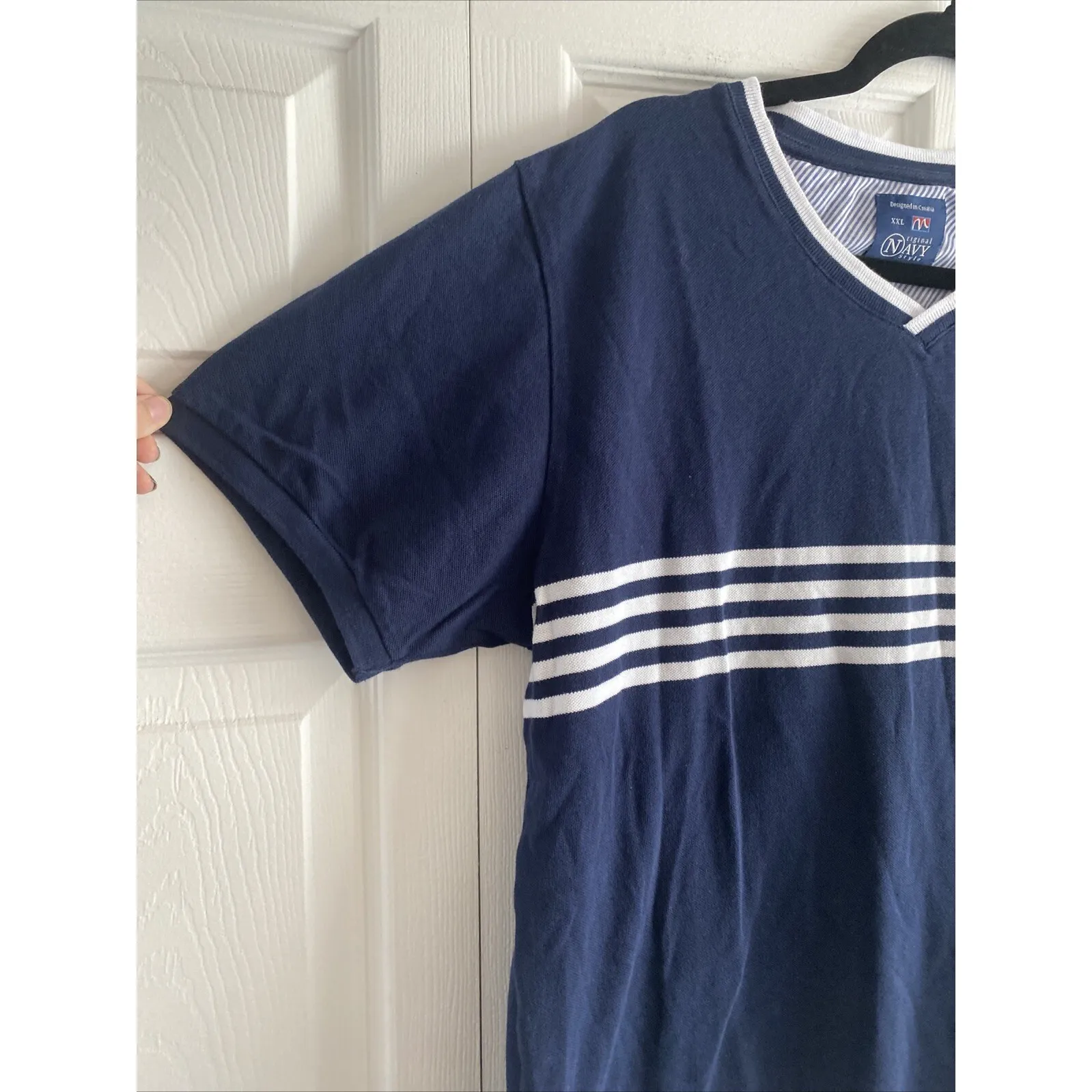 Original Navy Style Women's XXL Navy V Neck Top Nautical Croatia‎ Fisherman Blue Size undefined - Image 2