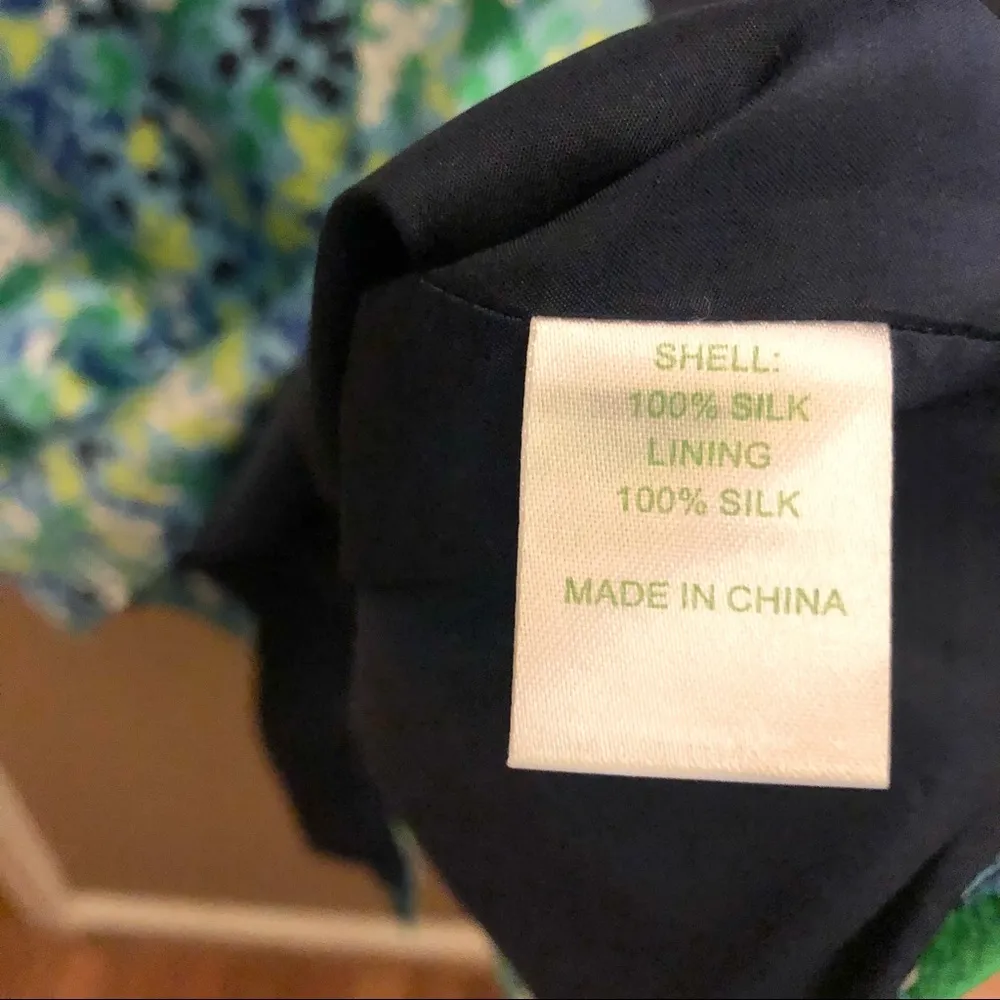 Lilly Pulitzer Vintage Oops I Spilled it Again Floral Kimball Silk Dress Green 4 - Image 5