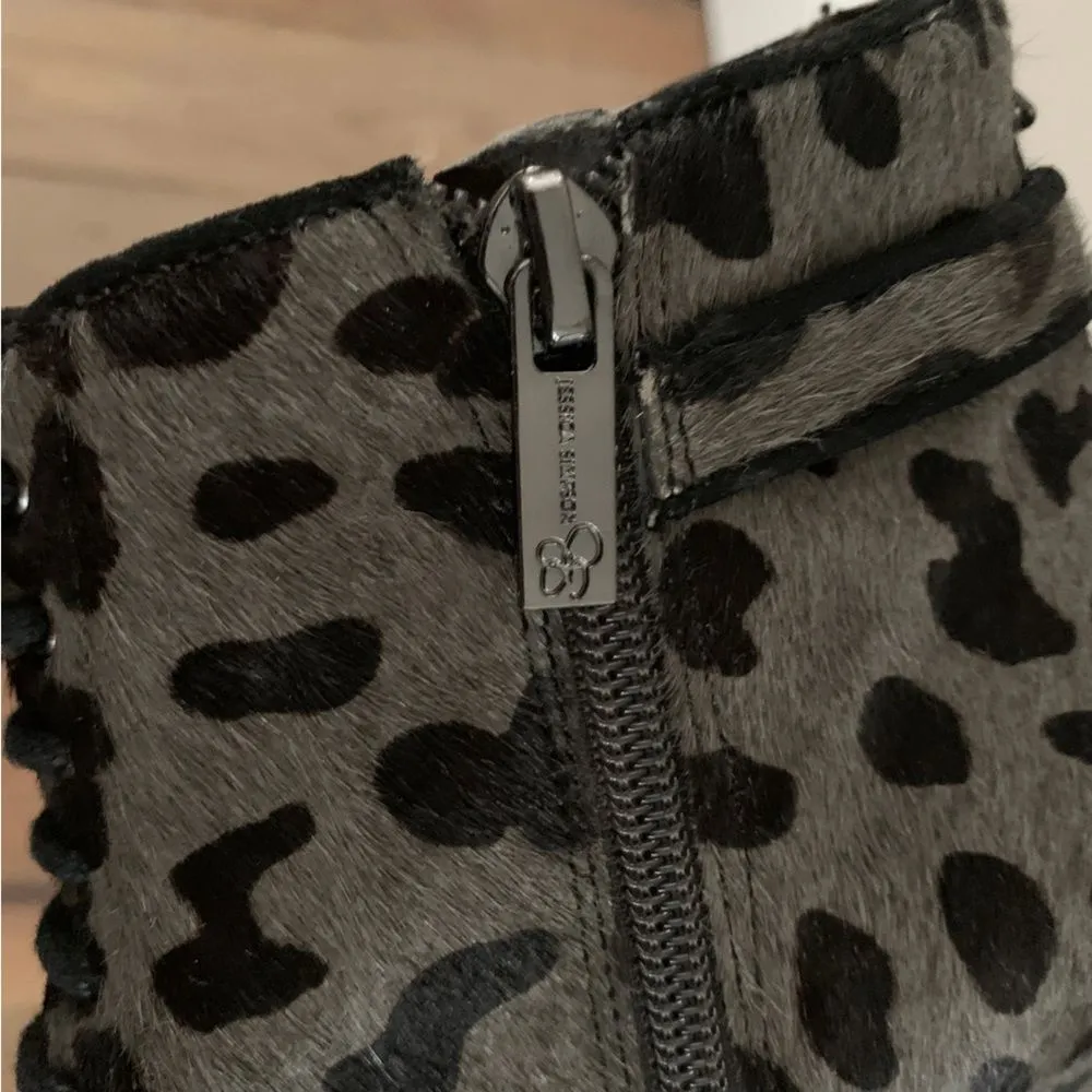 Jessica Simpson Womens Size 8 Grey Leopard Print Peep Toe Erlene Ankle B… - Image 8