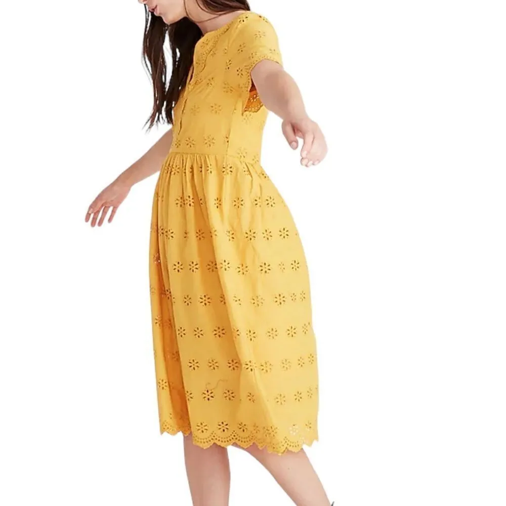 Madewell Scalloped Eyelet Midi Dress in tungsten glow 12 - Image 2
