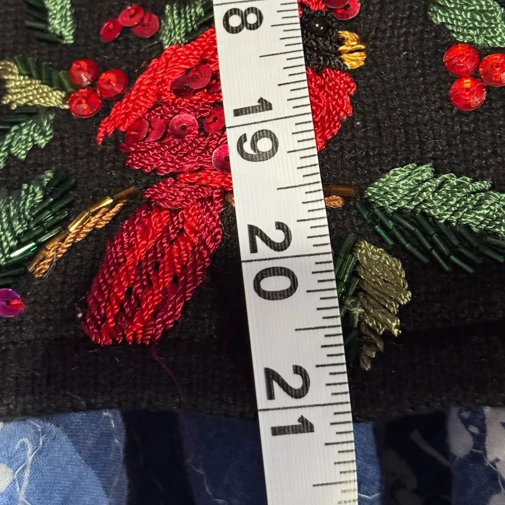 Vintage Heirloom Collectibles Cardinal Zip Cardigan Ramie 90s Holiday large Red - Image 2