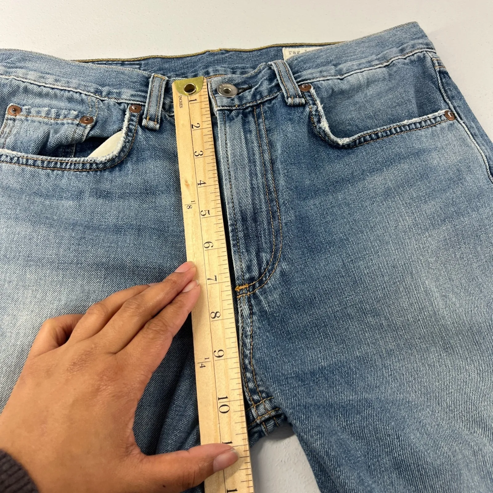 Rag & Bone Vintage Crop Flare Jeans Womens 29 Carlsbad Blue Denim Medium Wash - Image 11