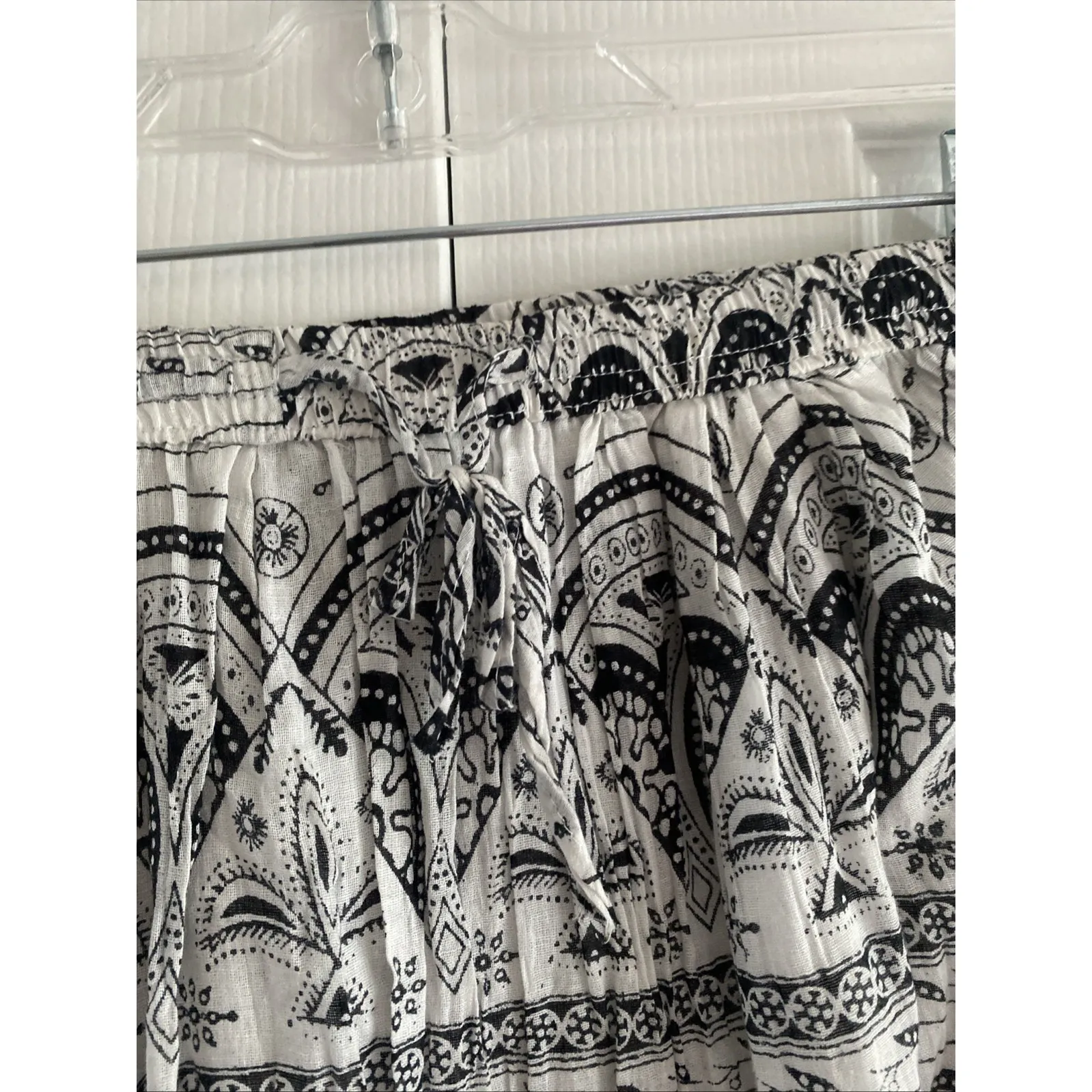 Sasha Collections Womens Medium Maxi Skirt Cotton Boho NEW Tie Waist White - Image 2