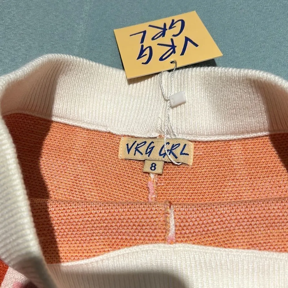 VRG GRL Highway Dream Knit Shorts NWT D31 Orange Size 8 - Image 5
