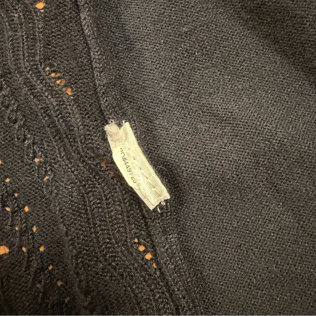 Maurice’s Long Sleeve Pointelle Back Open Cardigan Sweater Black Size Small - Image 8