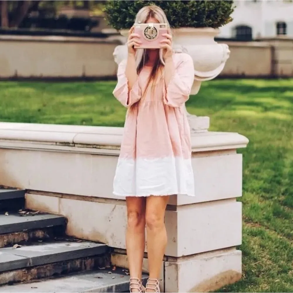 Anthropologie Holding Horses‎ Lilibet Pink Ombre Boho Babydoll Dress, Size 4 - Image 9