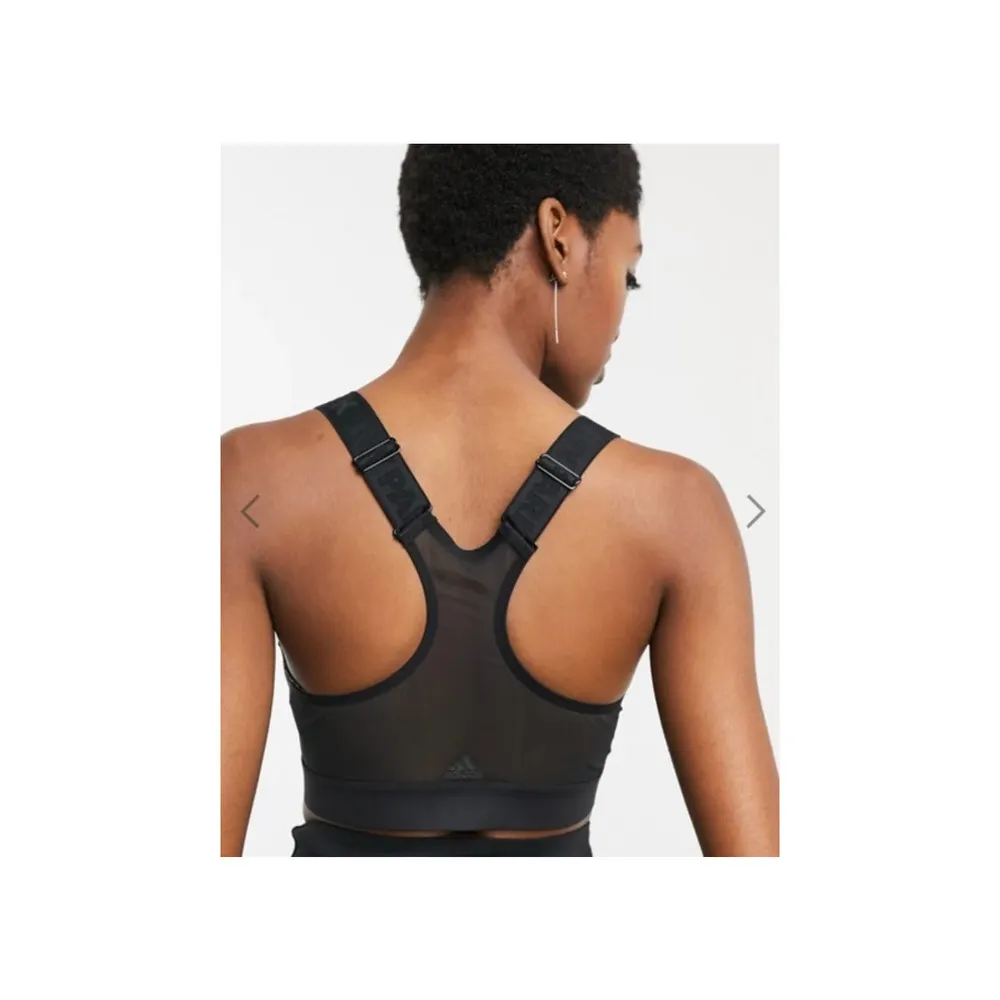 adidas Ivy Park Medium Support Black Zip Front Bra Bralette Racerback Size XS - Image 8