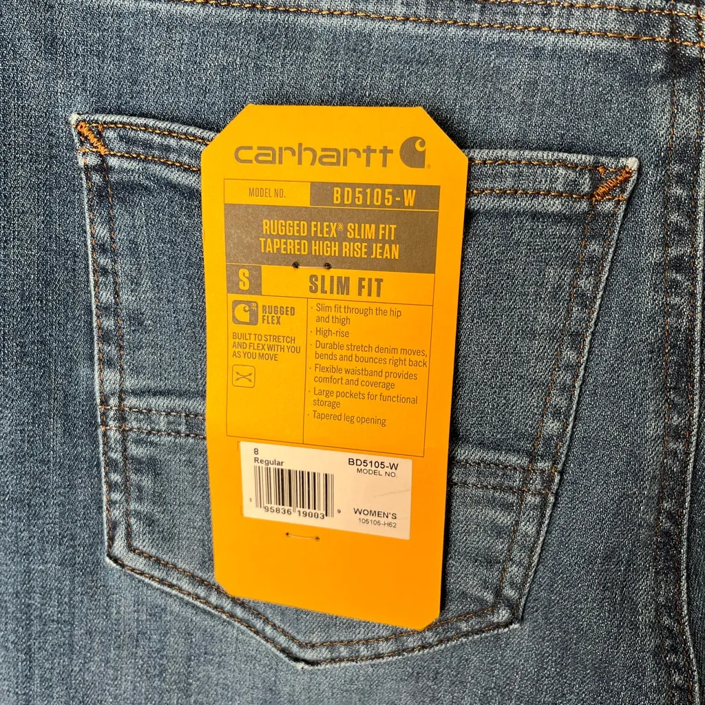 Carhartt Rugged Flex Tapered Jeans High Rise Size 8 Regular Women’s NEW NWT - Image 7