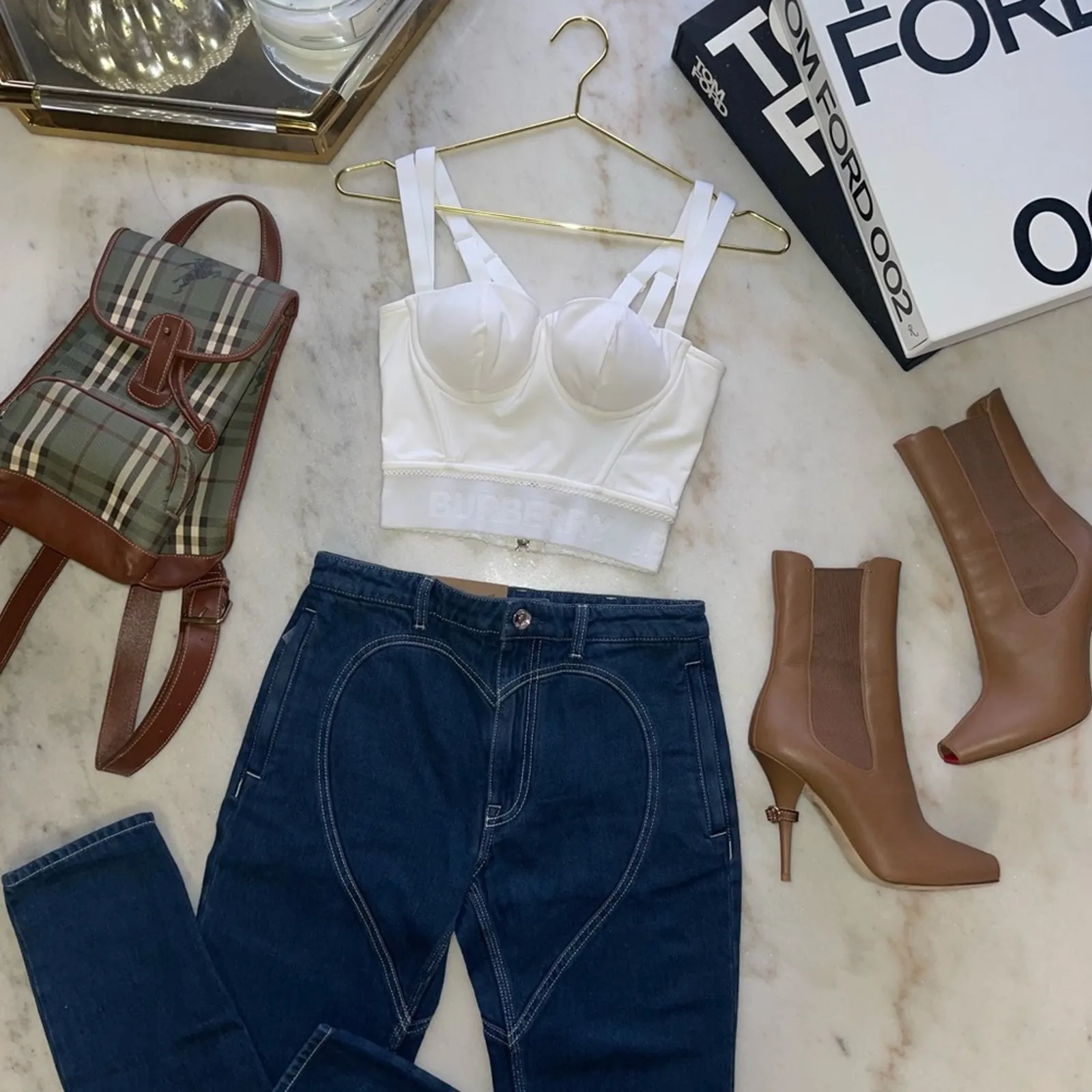 Burberry Heart-Stitch Motif Denim Skinny Jeans in Dark Wash - Image 4