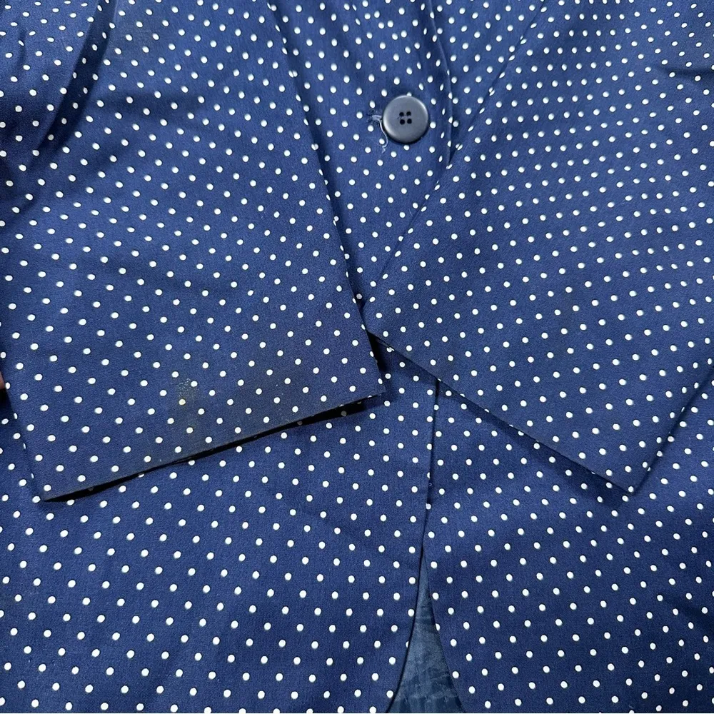 Pendleton Womens Vintage Polka Dot Print Lightweight Blazer Jacket Retro Navy 10 - Image 5
