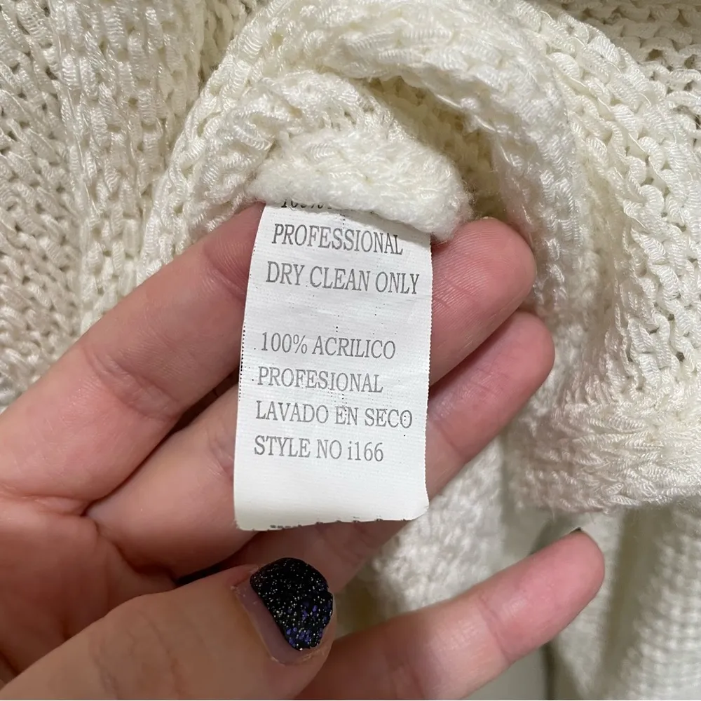 Miilla Tie Front Cardigan Sweater Ivory White Size Medium - Image 7