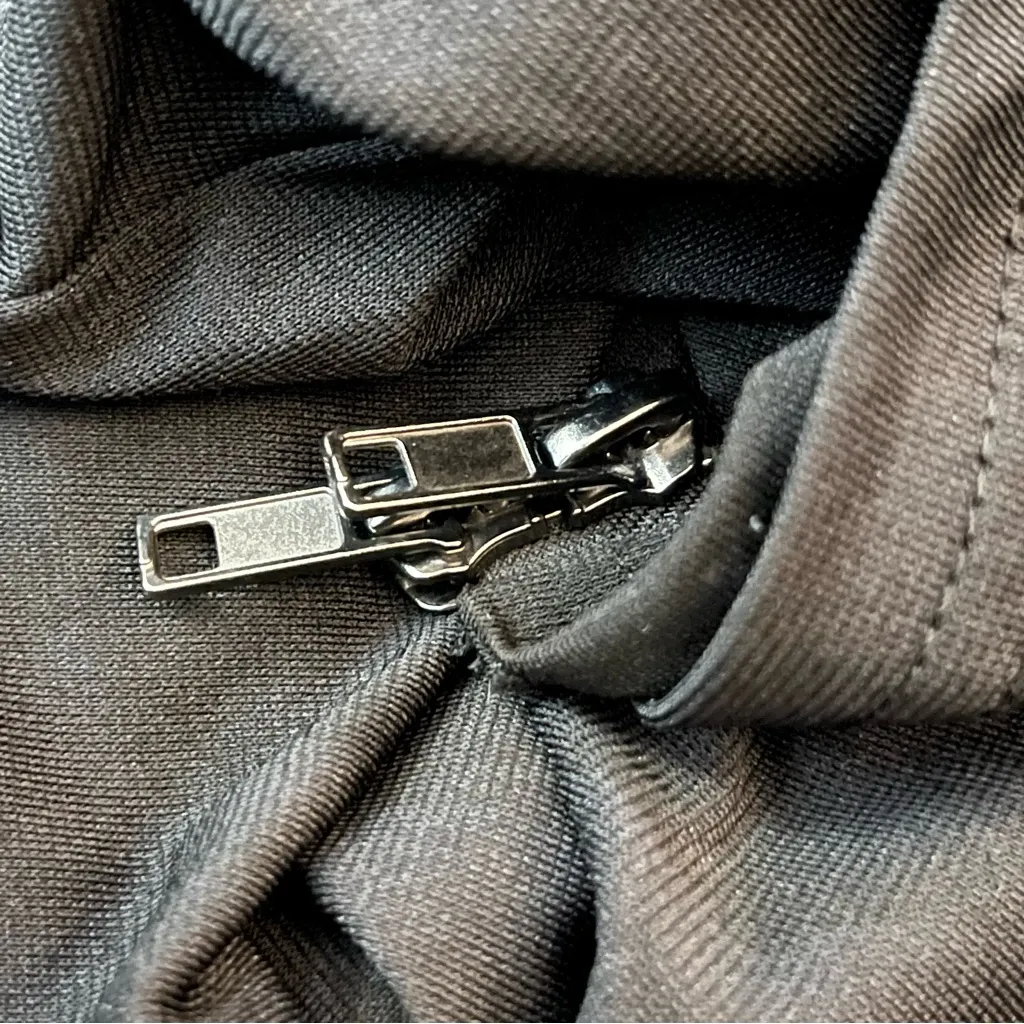 City Chic Draped Bodycon Dress Two-Way Zip Ruched Black M/18 - Image 7