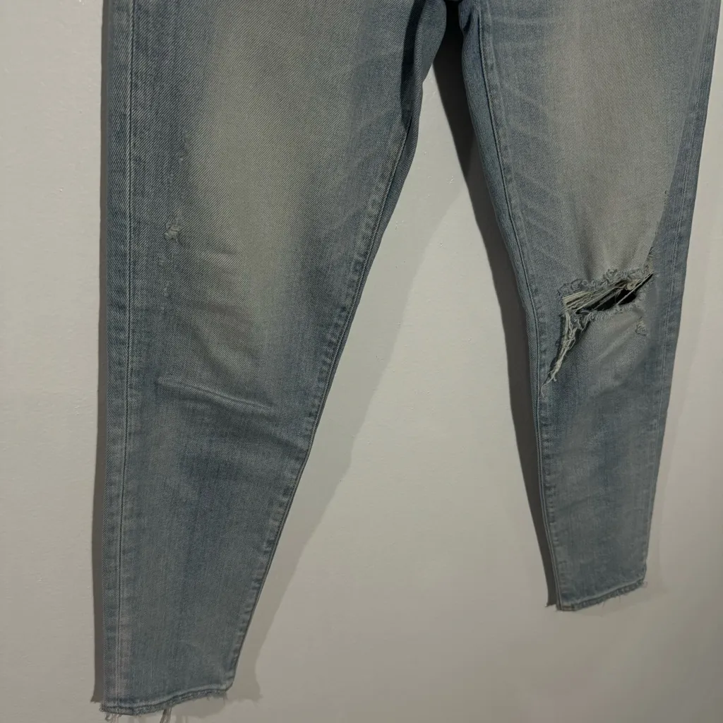 NWOT Moussy Vintage Vivian‎ Ripped Crop Skinny In Blue Size 24 - Image 5