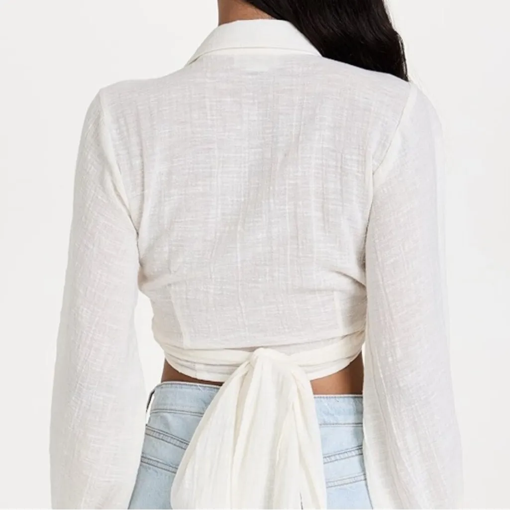 L*Space Cream Textured Blouse - Image 2