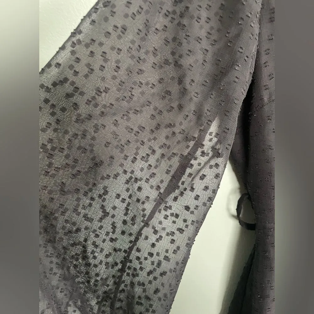 Saints Secrets Dress Women’s Small Black Sheer Witchy Goth Plunge Dark Fairy - Image 4