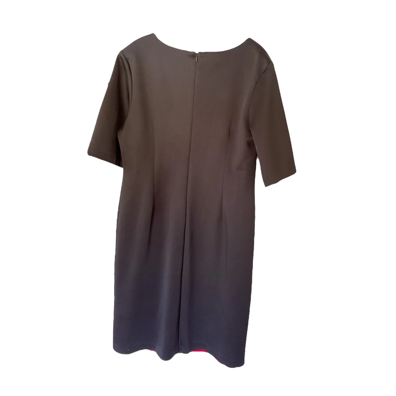 Connected Apparel Women's Black Red Career Dress Size 16 Short Sleeve - Image 3