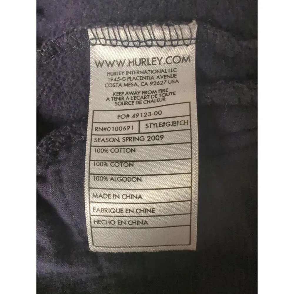 Women's Hurley size medium light button up jacket w/removeable hood navy blue - Image 5